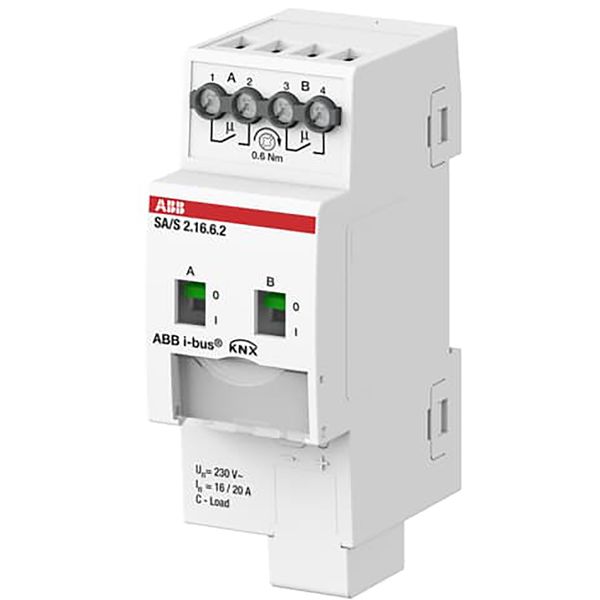 SA/S2.16.6.2 Switch Actuator, 2-fold, 16 A, C-Load, Energy Function, MDRC image 1