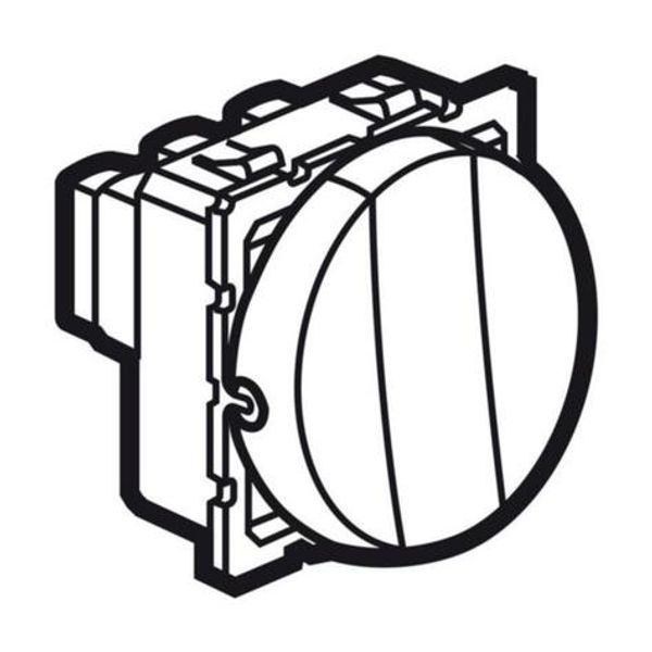 1-way switch Arteor - 20 AX - 250 V~ - 3-gang - round - 2 modules - magnesium image 1