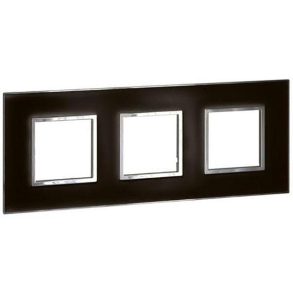 Plate Arteor - French/German std - square - 3 x 2 modules - mirror black image 1