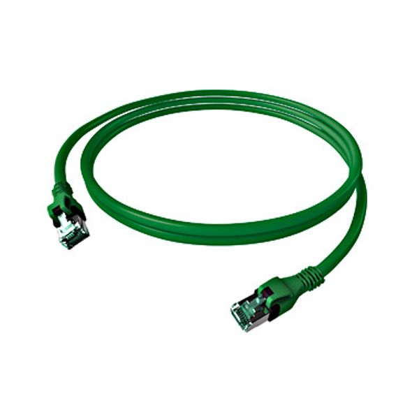 DualBoot PushPull Patch Cord, Cat.6a, Shielded, Green, 5m image 1