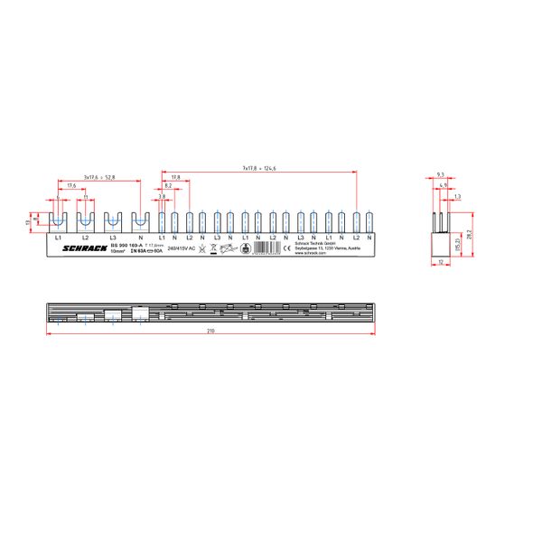 Busbar, 1xRCCB 4-pole, 8 MCB 1+N/1 MW, 12MW image 9