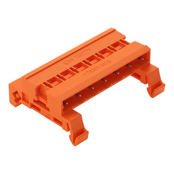 Double pin header DIN-35 rail mounting 7-pole orange image 1