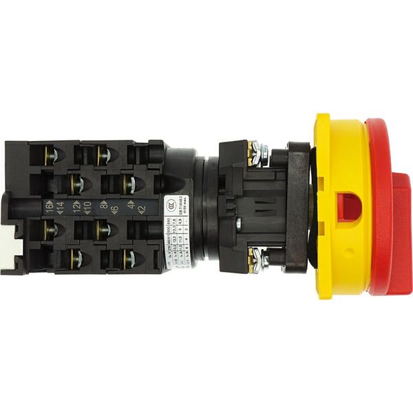 On-Off switch, T0, 20 A, service distribution board mounting, 4 contact unit(s), 8-pole, with black thumb grip and front plate image 34