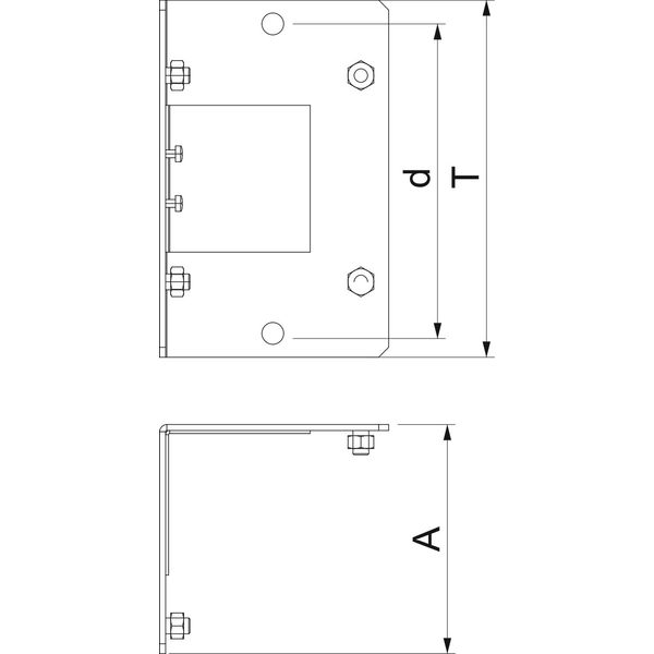 BSKM-GI 0407 RW Lock plate, internal corner for suspended mounting 40x70 image 2