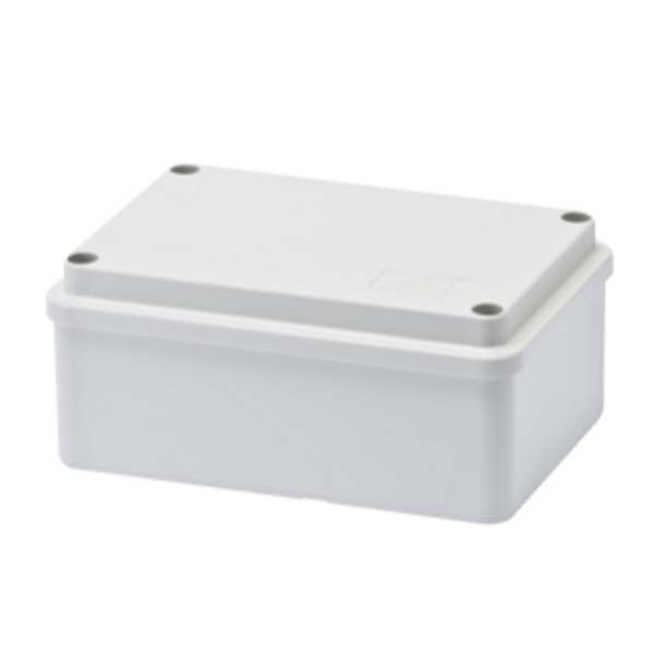 BOX FOR JUNCTIONS AND FOR ELECTRIC AND ELECTRONIC EQUIPMENT - WITH BLANK PLAIN LID - IP56 - INTERNAL DIMENSIONS 120X80X50 - WITH SMOOTH WALLS image 1