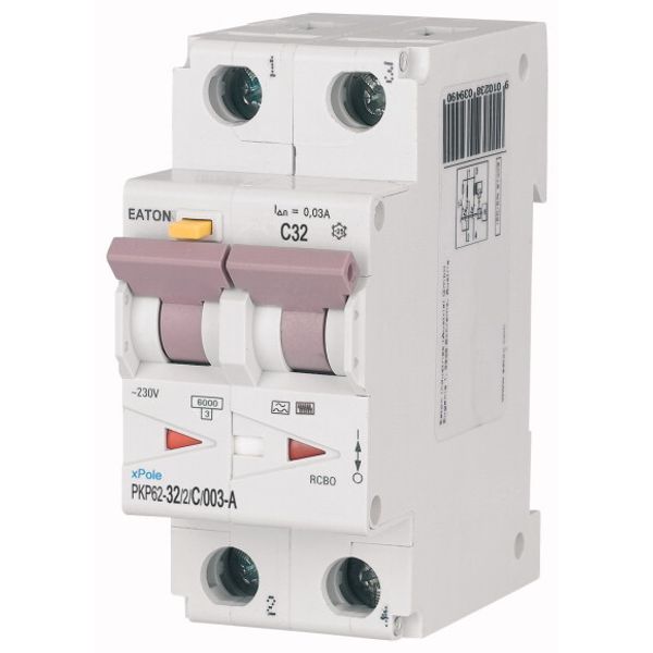 RCD/MCB combination, 32 A, 30 mA, MCB trip characteristic: C, 2p, RCD trip characteristic: A image 1