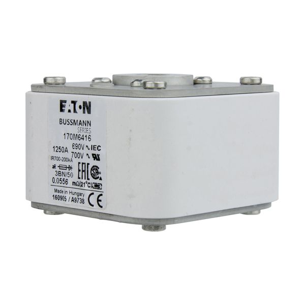 Fuse-link, high speed, 1250 A, AC 690 V, size 3, aR, IEC, UL, single indicator image 8