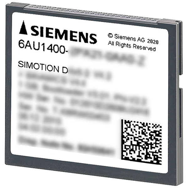 SIMOTION drive-based 2 GB CompactFlash card D410-2; SINAMICS drive runtime software V5.x and SIMOTION Kernel for SIMOTION D410-2; .... 6AU1400-1QA20-0AA0-Z image 2