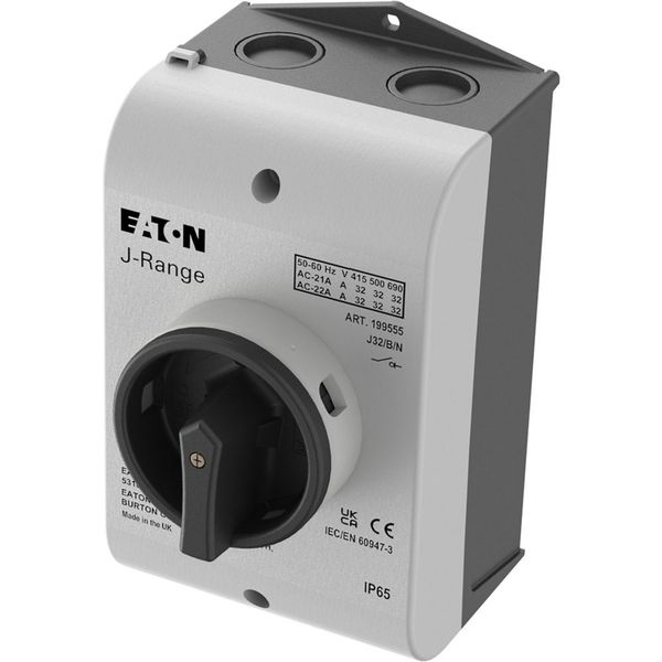 Main switch, 32 A, surface mounting, 3 pole + N, STOP function, With black rotary handle and locking ring, Lockable in the 0 (Off) position image 12