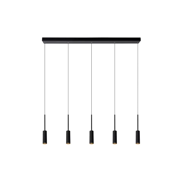 Lucide TUBULE - Pendant light - LED - 5x7W 2700K - Black image 1