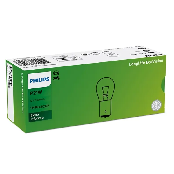 12498LLECOCP PHILIPS P21W LongLife EcoVision image 1