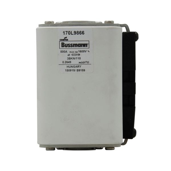 Fuse-link, high speed, 500 A, AC 1600 V, Size 3, 85 x 96 x 112 mm, aR, IEC, single indicator image 10