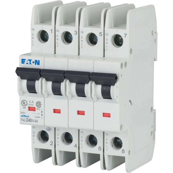 Miniature circuit breaker (MCB), 40 A, 4p, characteristic: D, NA image 12