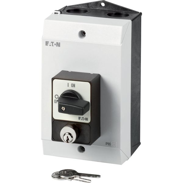 Panic switches, P1, 25 A, surface mounting, 3 pole, with black thumb grip and front plate, Cylinder lock SVA image 2