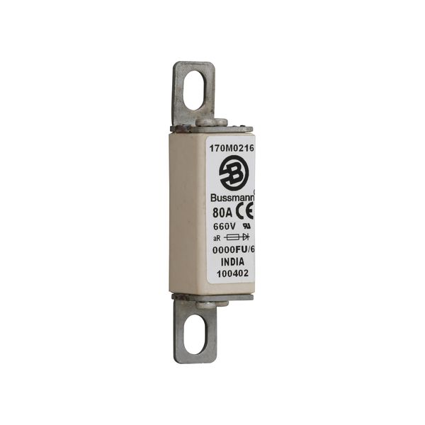 Fuse-link, high speed, 80 A, AC 660 V, size 0000, 18 x 19 x 80 mm, aR, UL image 12