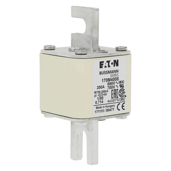 Fuse-link, high speed, 200 A, AC 690 V, DIN 1, 53 x 53 x 108 mm, aR, DIN, IEC, single indicator image 9