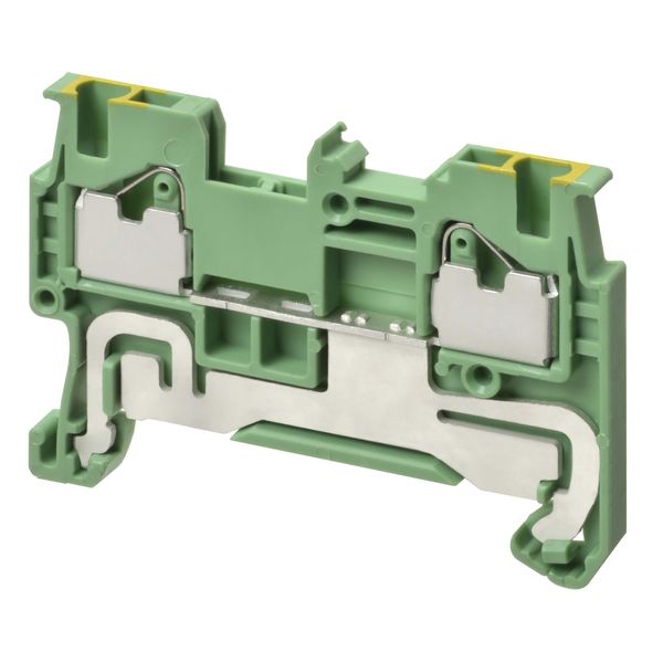 Ground DIN rail terminal block with push-in plus connection for mounti image 1