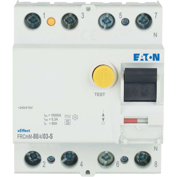 Residual current circuit breaker (RCCB), 80A, 4p, 300mA, type S image 1