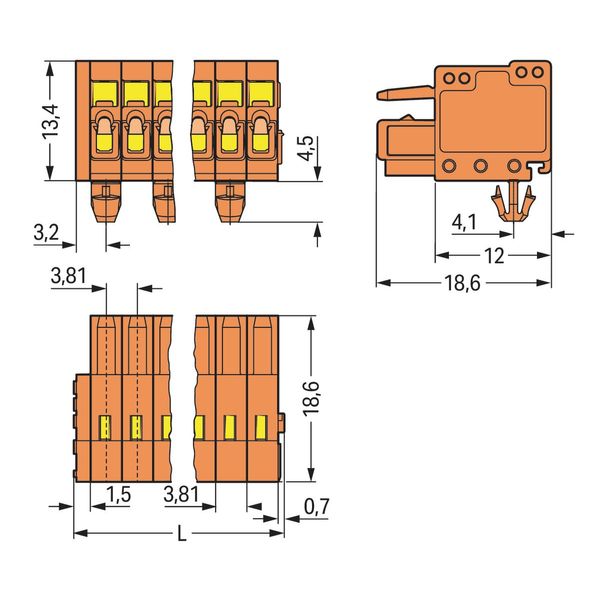 1-conductor female connector CAGE CLAMP® 1.5 mm² orange image 4