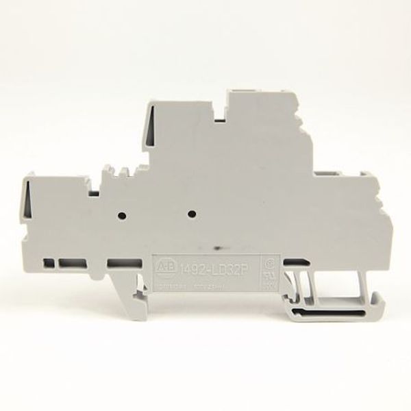 Allen-Bradley, 1492-LD32P, Spring Clamp Terminal Block,Two-Circuit Feed-Through Block, 2.5 mm (# 22 AWG - # 14 AWG),Two-circuit terminal block with 1 fixed and 1 plug-in connection on each level, Gray (Standard), image 1