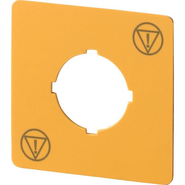 Label, emergency switching off, yellow, H x W = 50 x 50 mm, with IEC60417-5638 symbol image 3