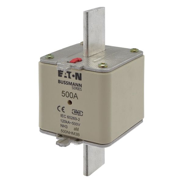 Fuse-link, low voltage, 500 A, AC 500 V, NH3, aM, IEC, dual indicator image 5