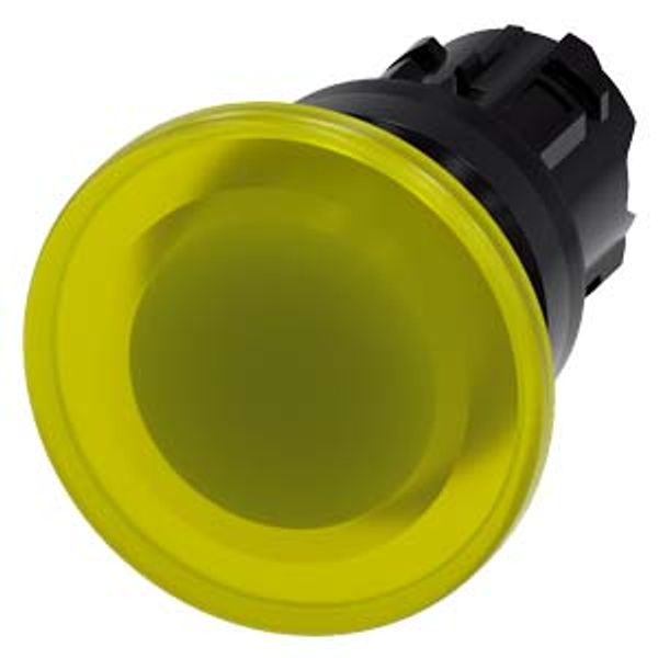 Illuminated mushroom pushbutton, 22 mm, round, plastic, yellow, 40mm, momentary…3SU1001-1BD30-0AA0-Z Y19 image 1