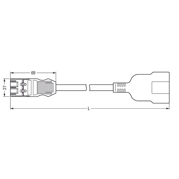 pre-assembled adapter cable;Plug/SCHUKO coupler;3-pole;black image 1