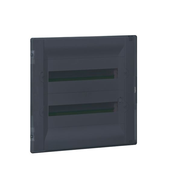 Flush-mounting cabinet Practibox³ - with earth - transparent door - 36 modules image 1