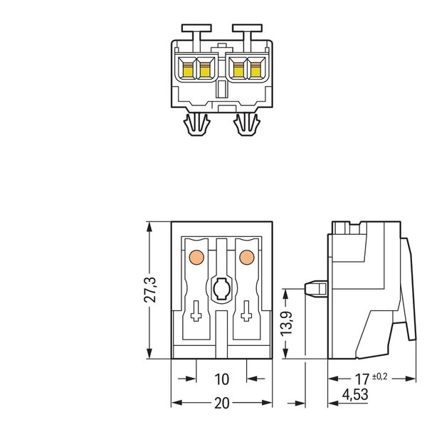 Lighting connector push-button, external without ground contact white image 3