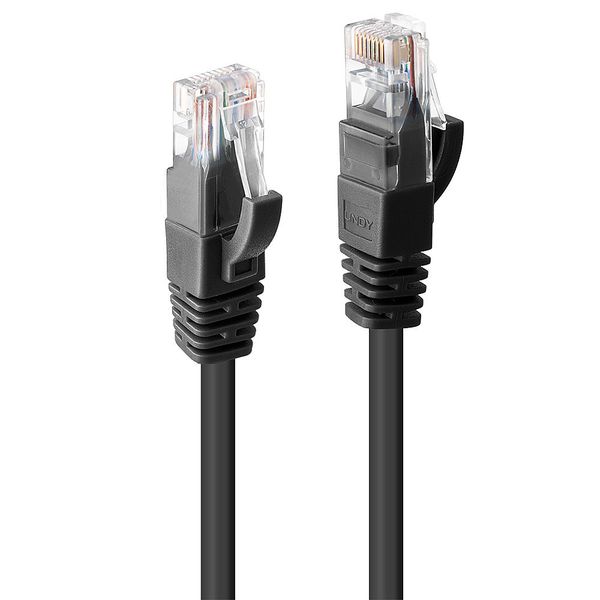 2m Cat.6 U/UTP Network Cable, Black RJ45, M/M, 250MHz, Copper image 1