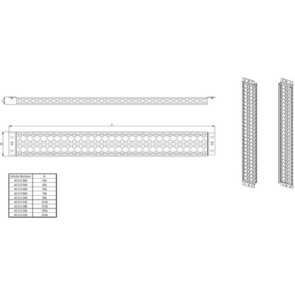 Click-in profiles (pair) L=2200 mm with mounting accessories image 2