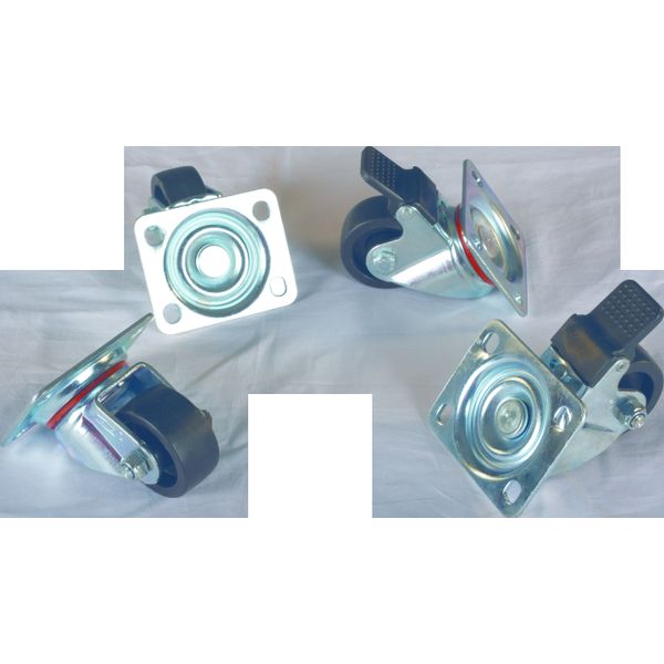 Castors set (2 with, 2 without brake) for S-RACK enclosure image 1