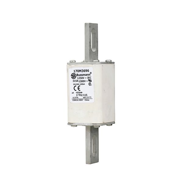 Fuse-link, high speed, 315 A, AC 1250 V, compact size 1, 45 x 45 x 156 mm, aR, IEC, UL image 4