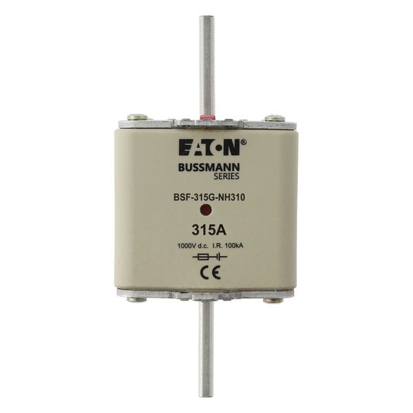 Fuse-link, high speed, 315 A, DC 1000 V, NH3, 71 x 76 x 150 mm, gBat, IEC, blade connection image 18