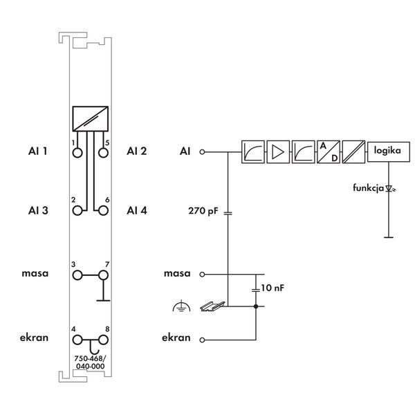 4-channel analog input 0 ... 10 VDC Single-ended dark gray image 6