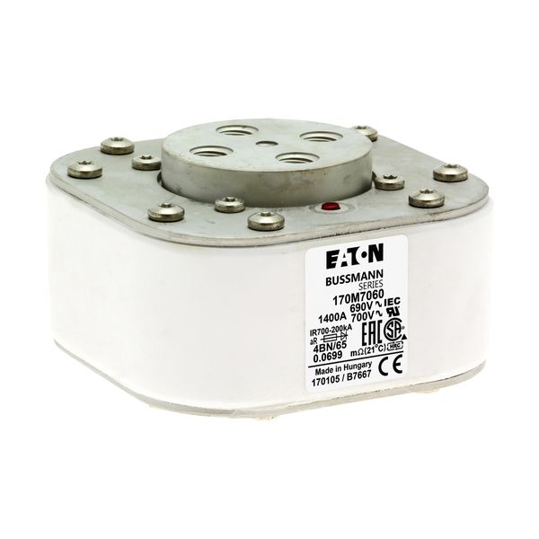 Fuse-link, high speed, 1400 A, AC 690 V, size 4, 67 x 105 x 105 mm, aR, IEC, single indicator image 24