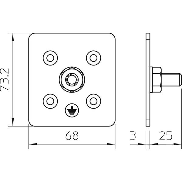 MCF-MS-M10 Mounting plate M10 threaded execution M10 image 2