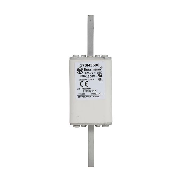 Fuse-link, high speed, 80 A, AC 1250 V, compact size 1, 45 x 45 x 156 mm, aR, IEC, UL image 11