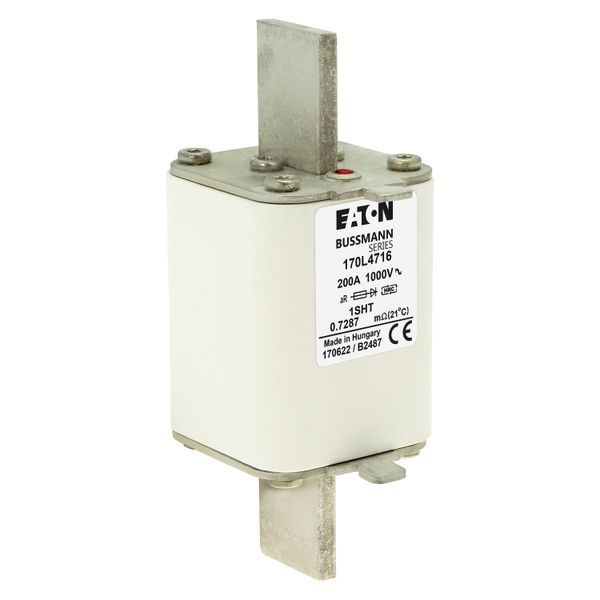 Fuse-link, high speed, 200 A, AC 1000 V, Size 1, 53 x 53 x 135 mm, aR, IEC, single indicator image 18