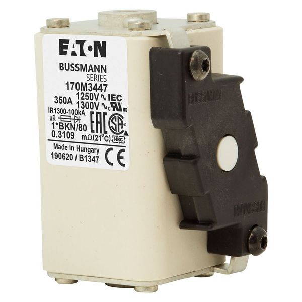 Fuse-link, high speed, 350 A, AC 1250 V, compact size 1, 45 x 59 x 81 mm, aR, IEC, UL, type K indicator, flush end, M8 image 7