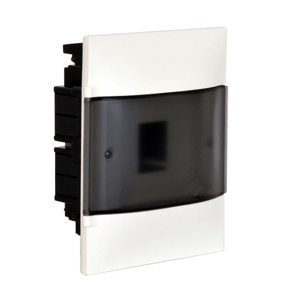 LEGRAND 1X4M FLUSH CABINET SMOKED DOOR E+N TERMINAL BLOCK FOR DRY WALL image 1