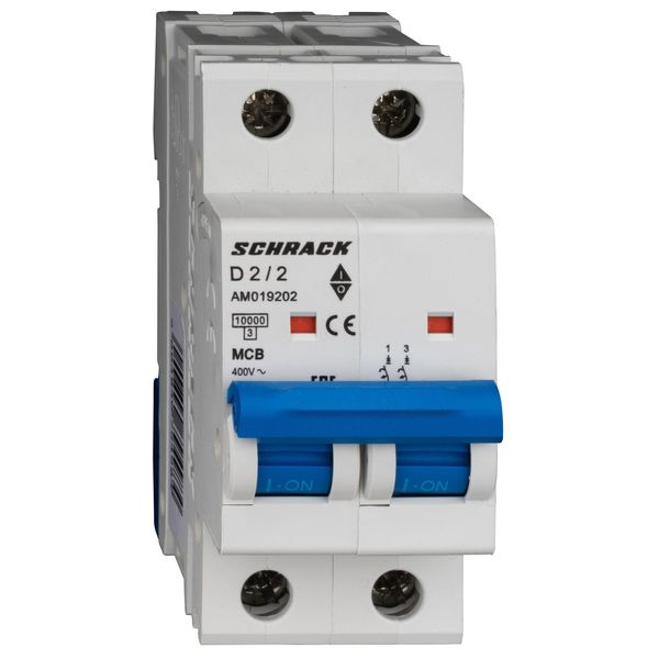 Miniature Circuit Breaker (MCB) AMPARO 10kA, D 2A, 2-pole image 1