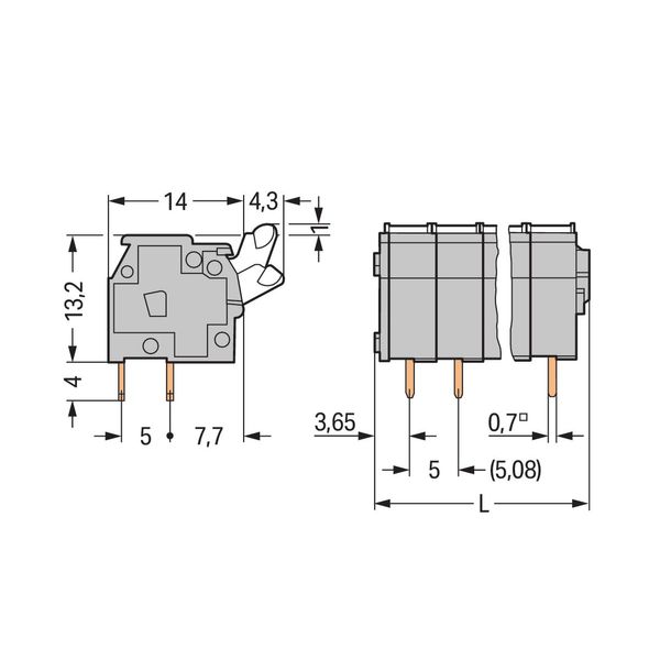 PCB terminal block push-button 2.5 mm² light gray image 3