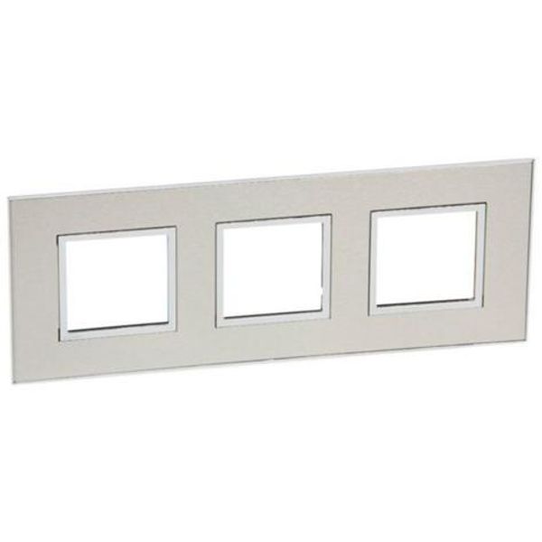 Plate Arteor - French/German std - square - 3 x 2 modules -stainless steel image 1