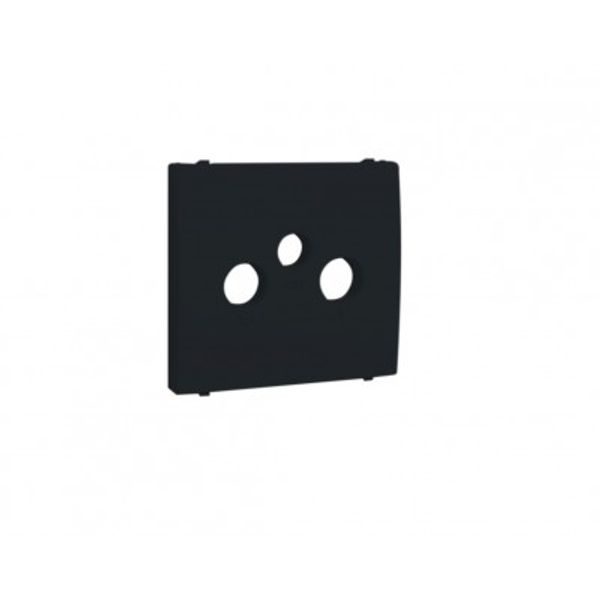 COVER PLATE FOR R-TV-SAT SOCKETS MATTE BLACK image 1