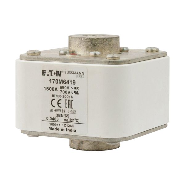 Fuse-link, high speed, 1600 A, AC 690 V, size 3, aR, IEC, UL, single indicator image 7