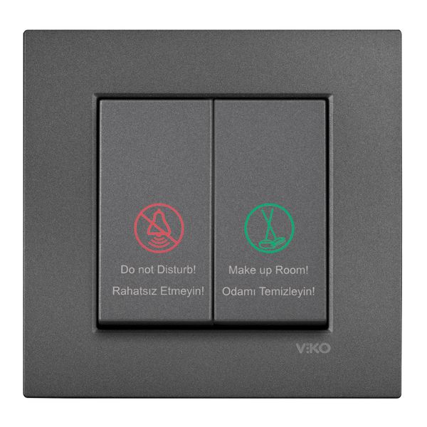 Novella-Trenda Dark Grey DND/MUR Two Gang Switch image 1