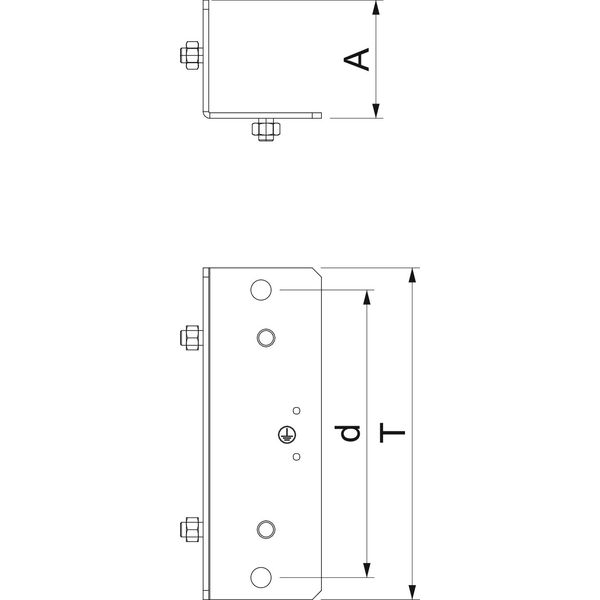 BSKM-GA 0407 RW Lock plate, external corner for suspended mounting 40x70 image 2