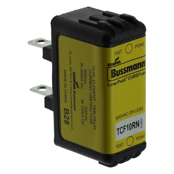 Eaton Bussmann series TCF fuse, Finger safe, 600 Vac/300 Vdc, 10A, 300 kAIC at 600 Vac, 100 kAIC at 300 Vdc, Non-Indicating, Time delay, inrush current withstand, Class CF, CUBEFuse, Glass filled PES, non-indicating image 13